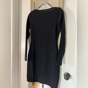 NWT- Black Shimmery Sheath Cocktail Dress with Bateau Neckline‎